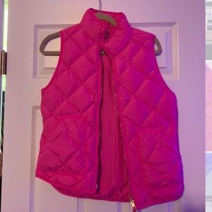 hot pink j crew vest